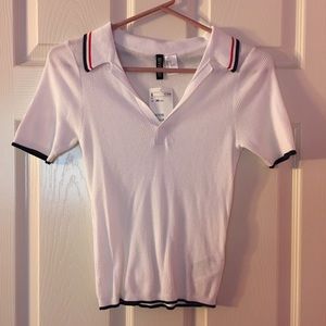 NWT Sheer knit polo